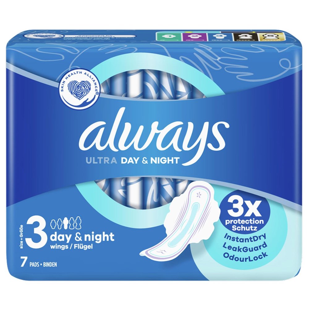 Always - Maandverband - 3 Day & Night With Wings - 7 Stuks