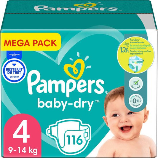 Pampers - Baby Dry - Maat 4 - Mega Pack - 116 luiers