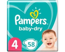 Pampers Baby-Dry luiers - Maat 4 (9-14kg) - 58 stuks