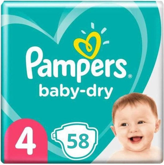 Pampers Baby-Dry luiers - Maat 4 (9-14kg) - 58 stuks
