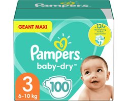 Pampers Baby-Dry Luiers - Maat 3 (6-10 kg) - 100 Luiers