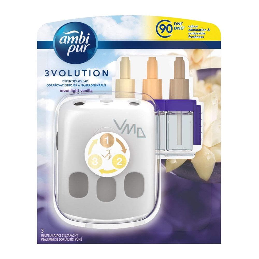Ambi Pur - Elektrisch Luchtverfrisser - Starterset - 3 Volution - Plug - Moonlight Vanilla - 20ml