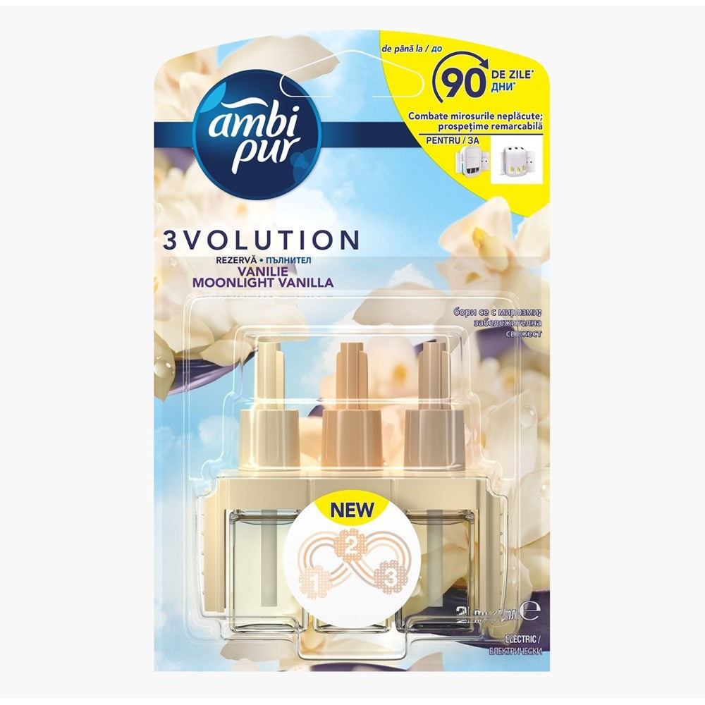 Ambi Pur - Luchtverfrisser - Navulling - 3 Volution - Moonlight Vanilla - 20ml