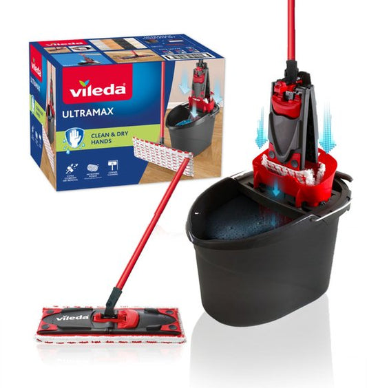 Vileda UltraMax Complete set - Vlakke microvezelmop+emmer met pers