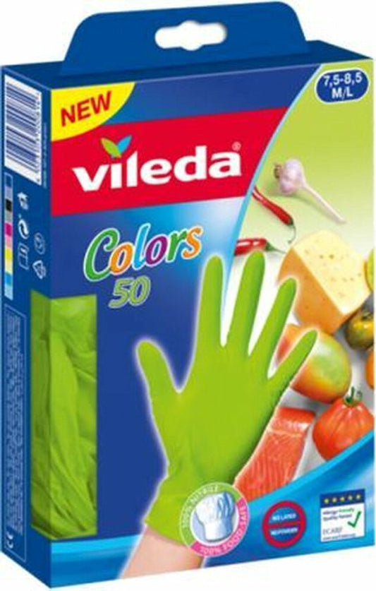 Vileda Wegwerphandschoenen Colors M / L 50 stuks