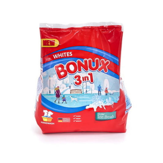 Bonux 3 in 1 - Wasmiddel - Waspoeder - Polar Ice Fresh - For Whites - 7Wb/400g