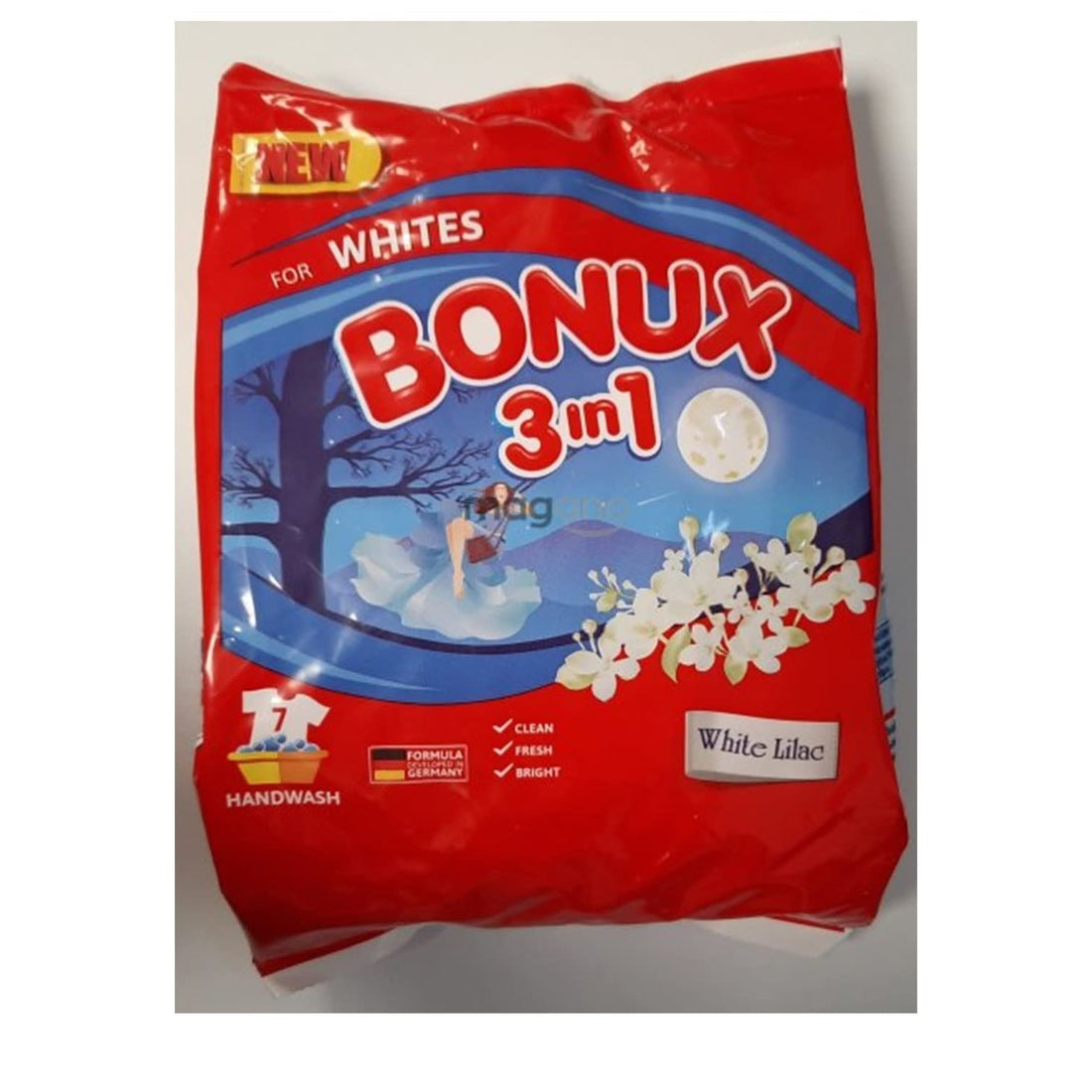 Bonux 3 in 1 - Wasmiddel - Waspoeder - White - White Lilac - 7Wb/400gr
