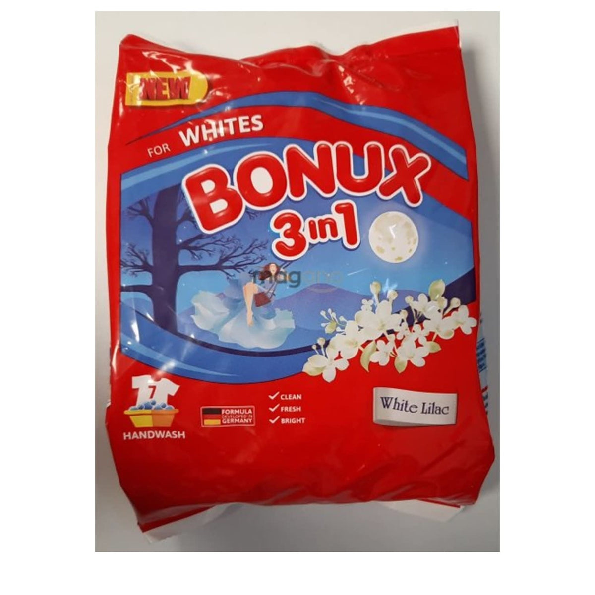 Bonux 3 in 1 - Wasmiddel - Waspoeder - White - White Lilac - 7Wb/400gr
