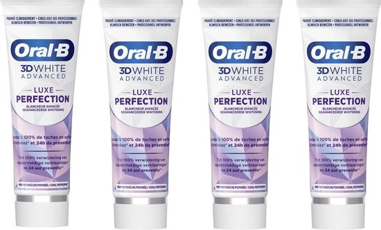 Oral B - Tandpasta - 3D White Luxe - Perfection - 75ml x 4