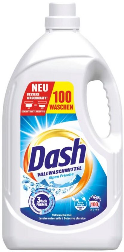 Dash Vloeibaar Wasmiddel Alpen Frische – 100 Wasbeurten – 4,5L – Universeel Wasmiddel
