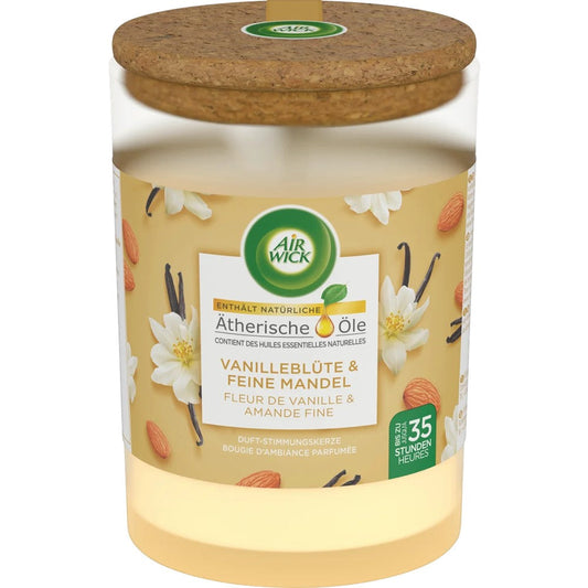 Air Wick - Geurkaars - Essential Oils - Vanillablute & Feine Mandel - 185g