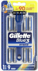 Handmatig scheermesje Gillette Blue3 Hybrid + 9 Stuks navulling mesjes