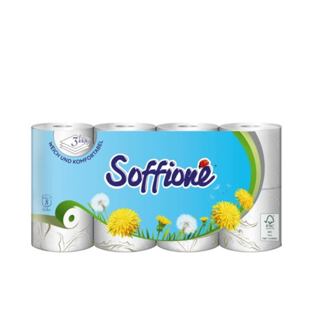 Soffione - Toiletpapier - 3 Laags - 150 vellen - 8 Rollen