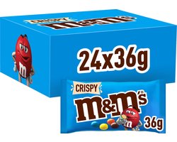 M&M'S Crispy - melk chocolade snoepjes - uitdeelzakjes 24x36 gram