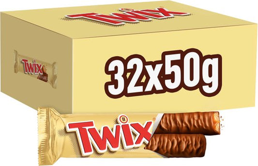 Twix Singles - chocolade repen - karamel biscuit - 32x50g uitdeeldoos