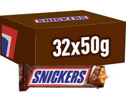 Snickers Singles - chocolade repen - pinda karamel - 32x50g uitdeeldoos