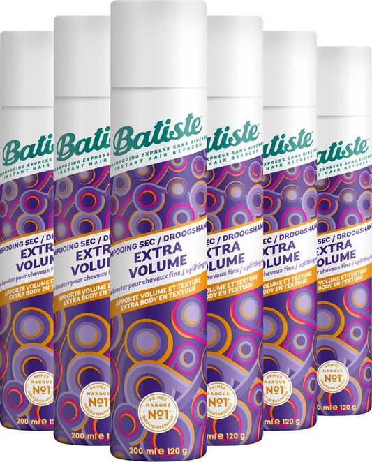 Batiste Droogshampoo Extra Volume - 6 x 200 ml - Voordeelverpakking