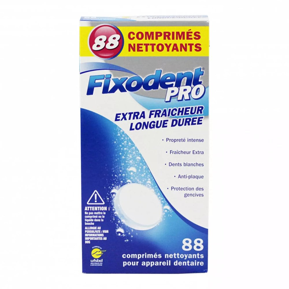 Fixodent - Kunstgebitverzorging - Bruistablet - Extra Fresh - 88 Tabs