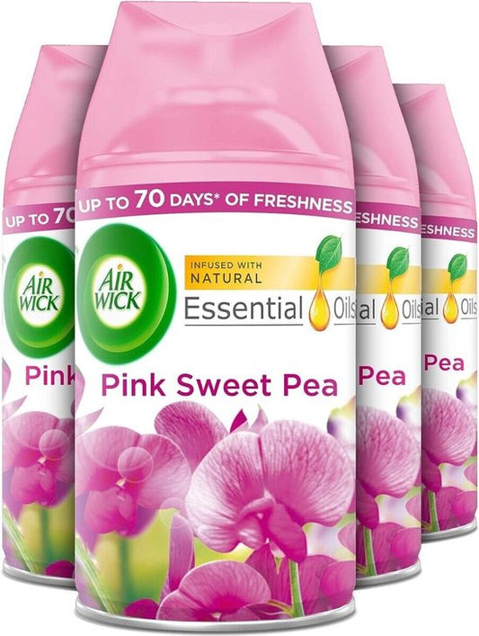 Air Wick Freshmatic Automatische Spray Luchtverfrisser - Pink Sweet Pea - 4 x 250ml