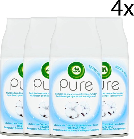 Air Wick Freshmatic Automatische Spray Luchtverfrisser - Soft Cotton - 4 x 250ml