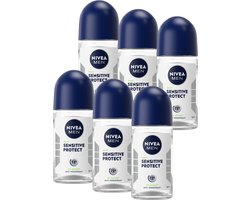 NIVEA MEN Sensitive Protect Anti-Transpirant Deo Roller 50 ml - Deodorant - 72u Bescherming - Voordeelverpakking 6 x 50ml