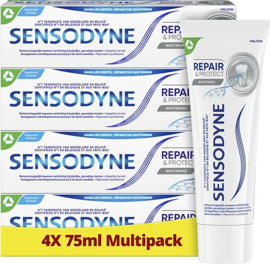 Sensodyne Repair & Protect Whitening – Tandpasta – Gevoelige tanden – Multipack – 4 x 75 ml