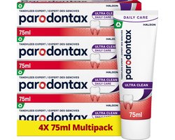 Parodontax Ultra Clean - Tandpasta - Dagelijkse verzorging - Tegen bloedend tandvlees - 4x75ml