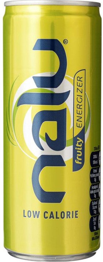 Nalu Energy Drink Fruity - energiedrank met vruchtensappen groen - 24x25cl