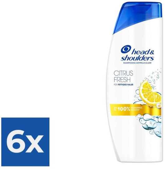 Head & Shoulders Citrus Fresh Shampoo - 6x 500 ml (voor vet haar)