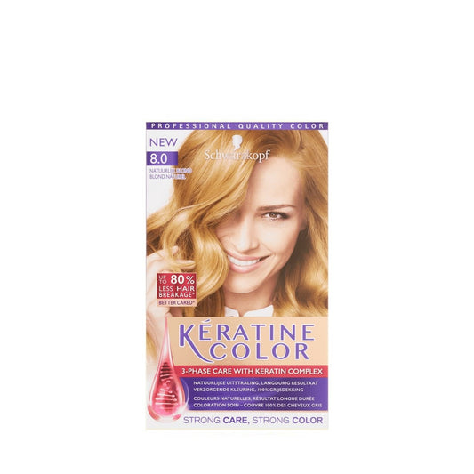 Schwarzkopf Keratine Color - Haarverf - 8.0 - Naturlijk Blond - 1 Stuk