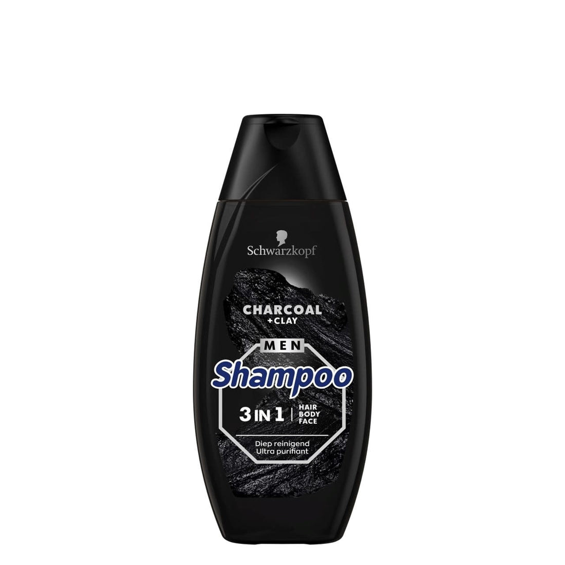 Schwarzkopf - Shampoo - 3 in 1 Charcoal +Clay - Diep Reinigend - 400ml