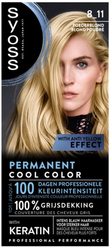 SYOSS Permanent Coloration 8-11 - Haarverf - Permanente Haarkleuring - Poederblond – Grijsdekking – Vermindert Haarbreuk - 1 Stuk