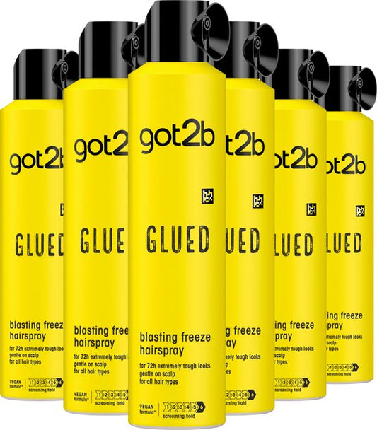 Got2b Glued Hairspray - Haarstyling - Haarspray - Ultra-sterke Fixatie - 72u Hold - Voordeelverpakking - 6x 300ml