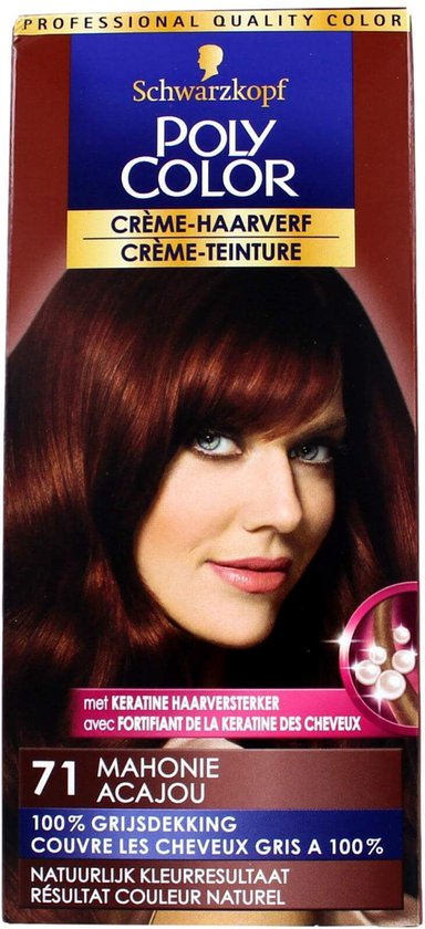 Poly Color Creme Haarverf 71 - Mahonie - 3 st - voordeelverpakking