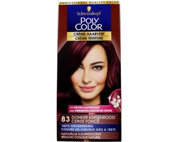 Poly Color Haarverf Creme - 83 Donker Kersenrood - 3 st - Voordeelverpakking