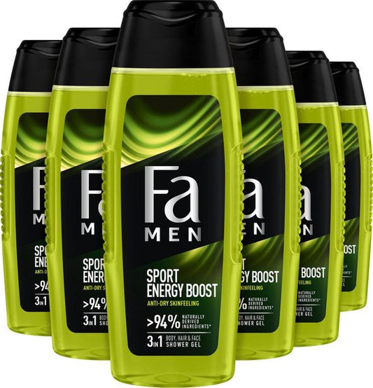 Fa Men Sport Energy Boost shower gel 6x 250ml - Voordeelverpakking