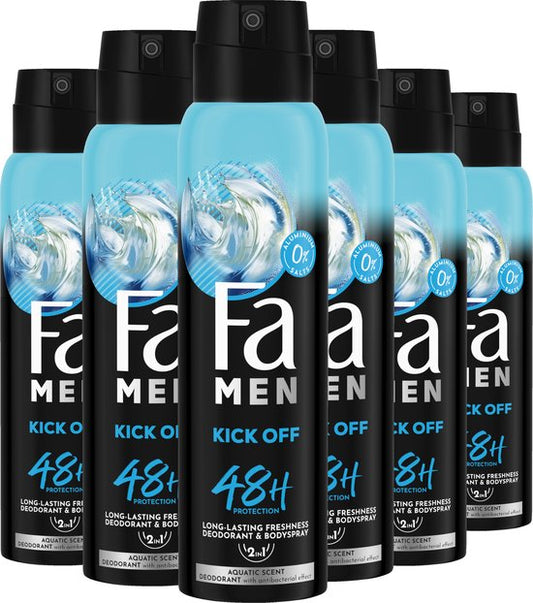 Fa Kick-Off Deodorant Spray 6x150ml - Voordeelverpakking