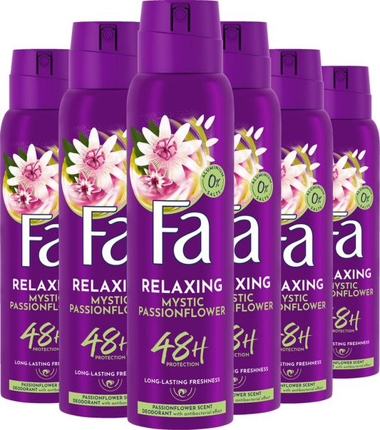 Fa Mystic Passionflower Deodorant Spray 6x150ml - Voordeelverpakking