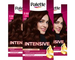 Palette - 878 Mahonie - Haarverf - intensieve, natuurlijke kleuren met 100% grijsdekking - Voordeelverpakking - 3 stuks