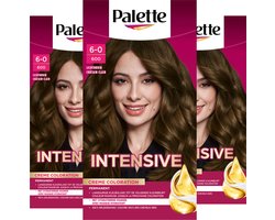 Palette - 600 Licht Bruin - Haarverf - Intensieve, Natuurlijke Kleuren met 100% Grijsdekking - Voordeelverpakking - 3 stuks