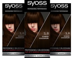 Syoss - Haarverf - 3_8 - Donker Goudbruin - 115ml x 3