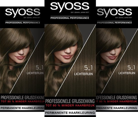 Syoss - Haarverf - 5_1 - Lichtbruin - 115ml x 3