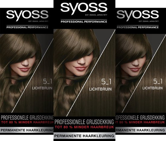 Syoss - Haarverf - 5_1 - Lichtbruin - 115ml x 3