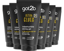Got2b Ultra Glued Gel – Haargel - Haarstyling - Extreme Hold - 48u Hold – Voordeelverpakking - 6 x 150 ml