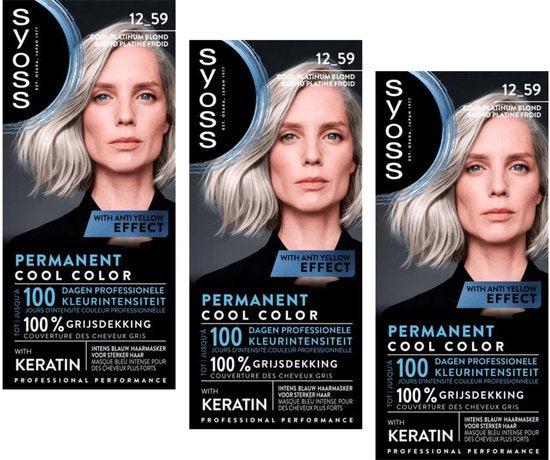Syoss - Haarverf - 12_59 - Cool Platinablond - 115ml x 3
