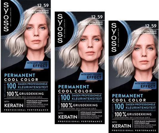 Syoss - Haarverf - 12_59 - Cool Platinablond - 115ml x 3