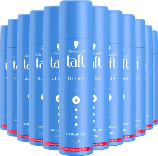 Taft Hairspray Ultra Strong Pocket Size - Haarstyling - Haarmousse - Sterke Fixatie - Voordeelverpakking - 12x 75 ml