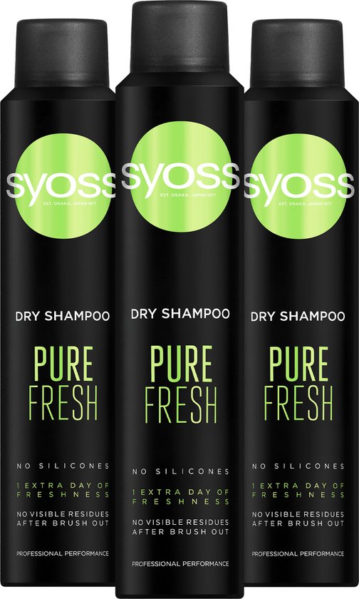 SYOSS DroogShampoo Pure Fresh 3x 200ml - Voordeelverpakking
