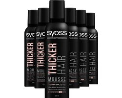 SYOSS Thicker Hair Mousse - Haarmousse – Haarstyling - Volume - Dikker & Voller Haar – Voordeelverpakking - 6 x 250 ml