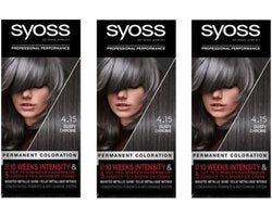 Syoss - 4-15 - Haarverf - Permanente Haarkleuring - Dusty Chrome - Grijsdekking - Voordeelverpakking - 3 stucks